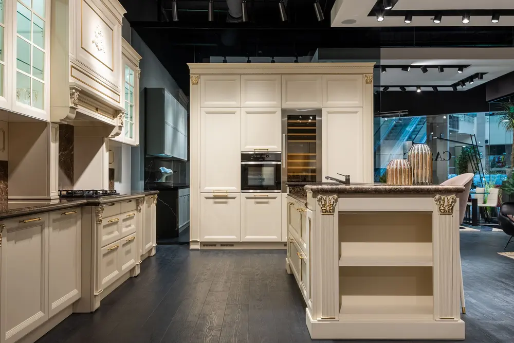 Kitchen — contemporary stylish interior designed — flooring installed near Irvine, CA